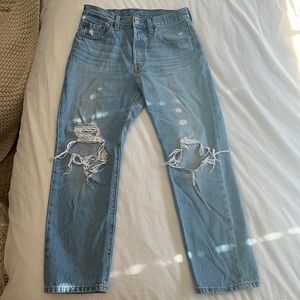 Levi’s high waisted ripped jeans
